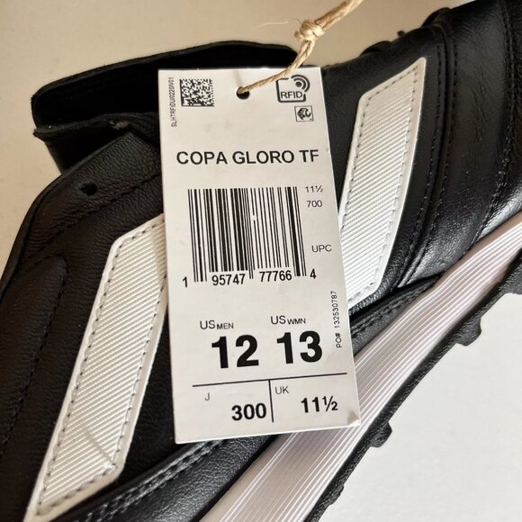 Adidas Copa Gloro TF Turf‎ Soccer Cleats Shoes Black Men's Size 12 Black / White - Picture 8 of 8